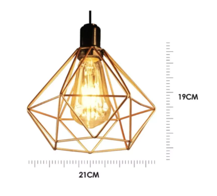 Luminária E-led Pendente Triplo Aramado Diamante Lustre 110v/220v