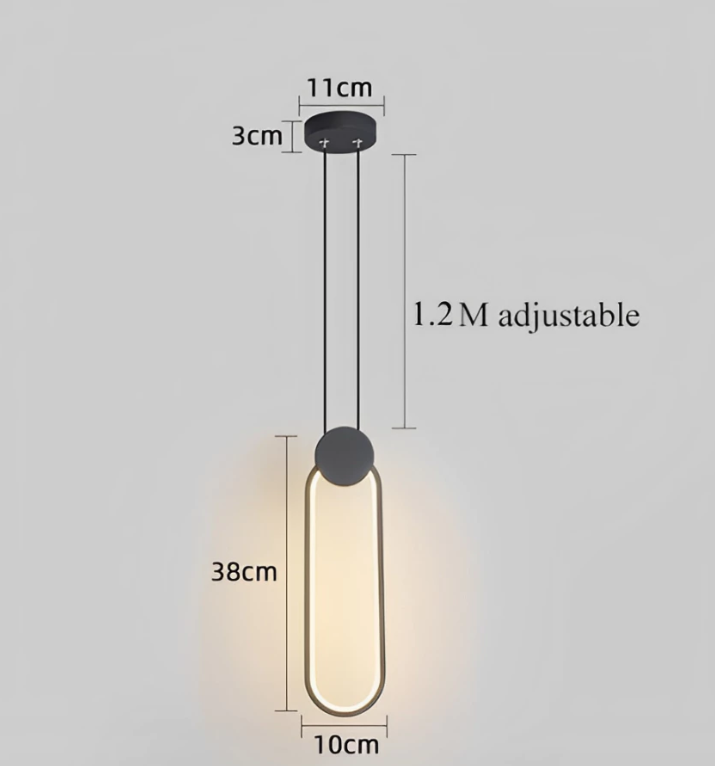 Luminária Led Oval Pendente - Iluminação 3 em 1