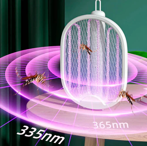 Raquete Elétrica Mata Mosquito e Moscas Recarregável