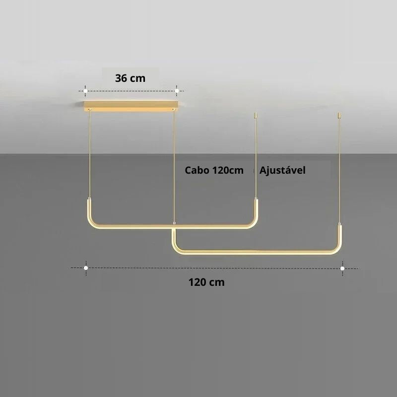 Lustre Pendente Moderno Minimalista Linea Led