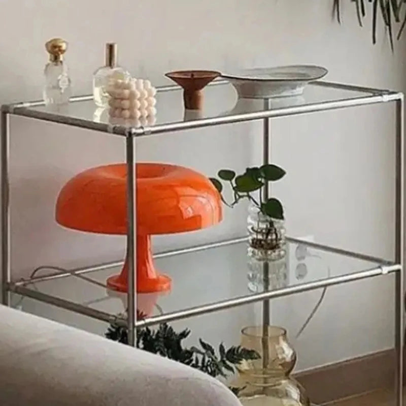 Luminária de Mesa Cogumelo Laranja Italiano Minimalista