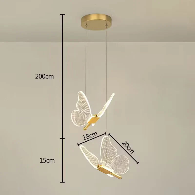 Luminária Pendente LED Borboleta Cristal