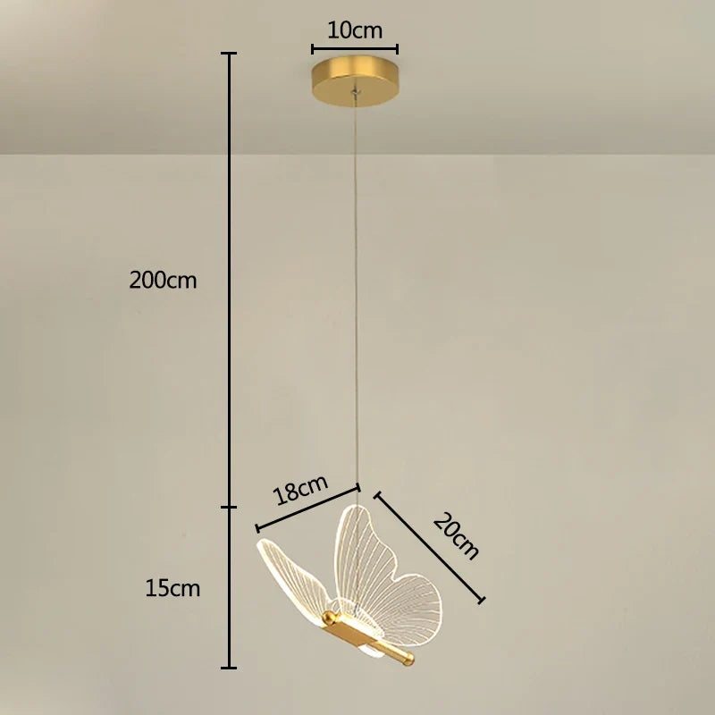 Luminária Pendente LED Borboleta Cristal