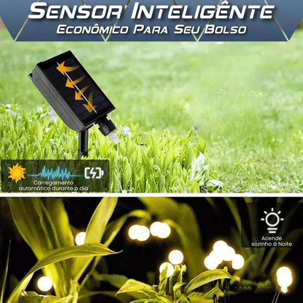 Luminária Solar Vagalume Firefly para Jardim Encantado