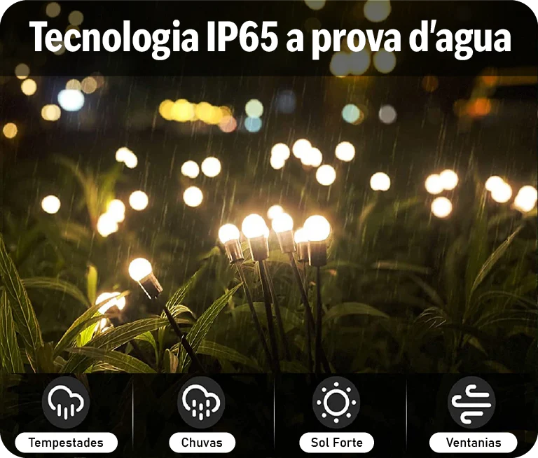 Luminária Solar Vagalume Firefly para Jardim Encantado